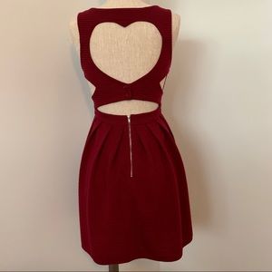 Windsor heart back cut out burgundy mini dress